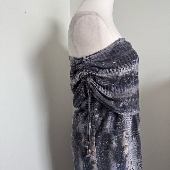 Athleta Gray Strapless Maxi Dress – Whimsigoth Boho Tube Top Festival Lounge S - Picture 5 of 7
